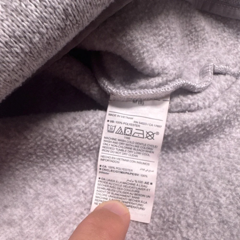 Old Navy Girls Gray Fleece 1/4 Zip Mock Neck Long Sleeve Sweatshirt M (8)